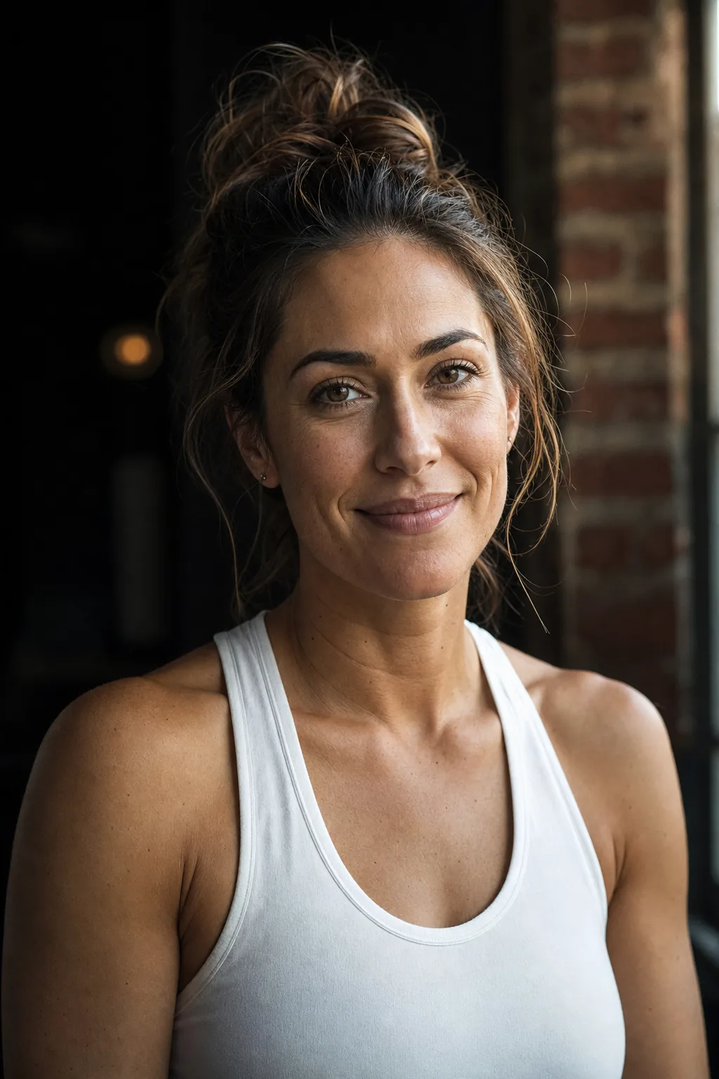 A boutique studio owner smiling in her studio