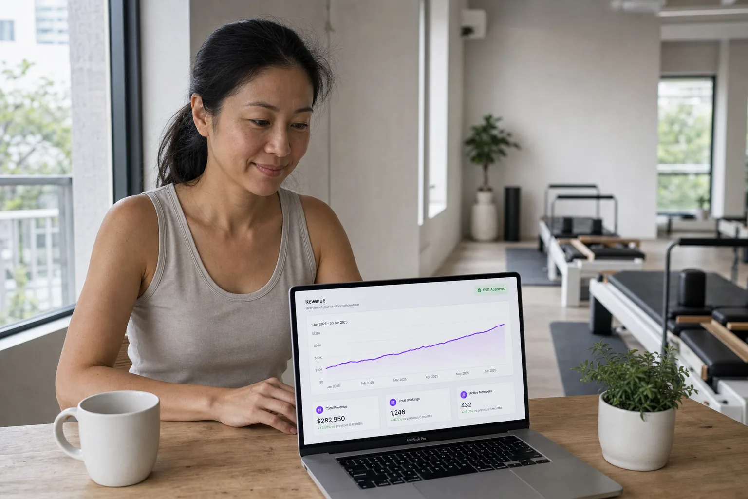 Singapore studio owner reviewing the PSG Grant application