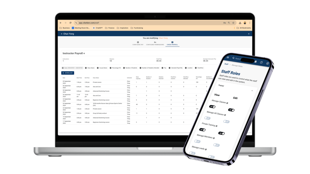Instructor Payroll & Access for Pilates Studios